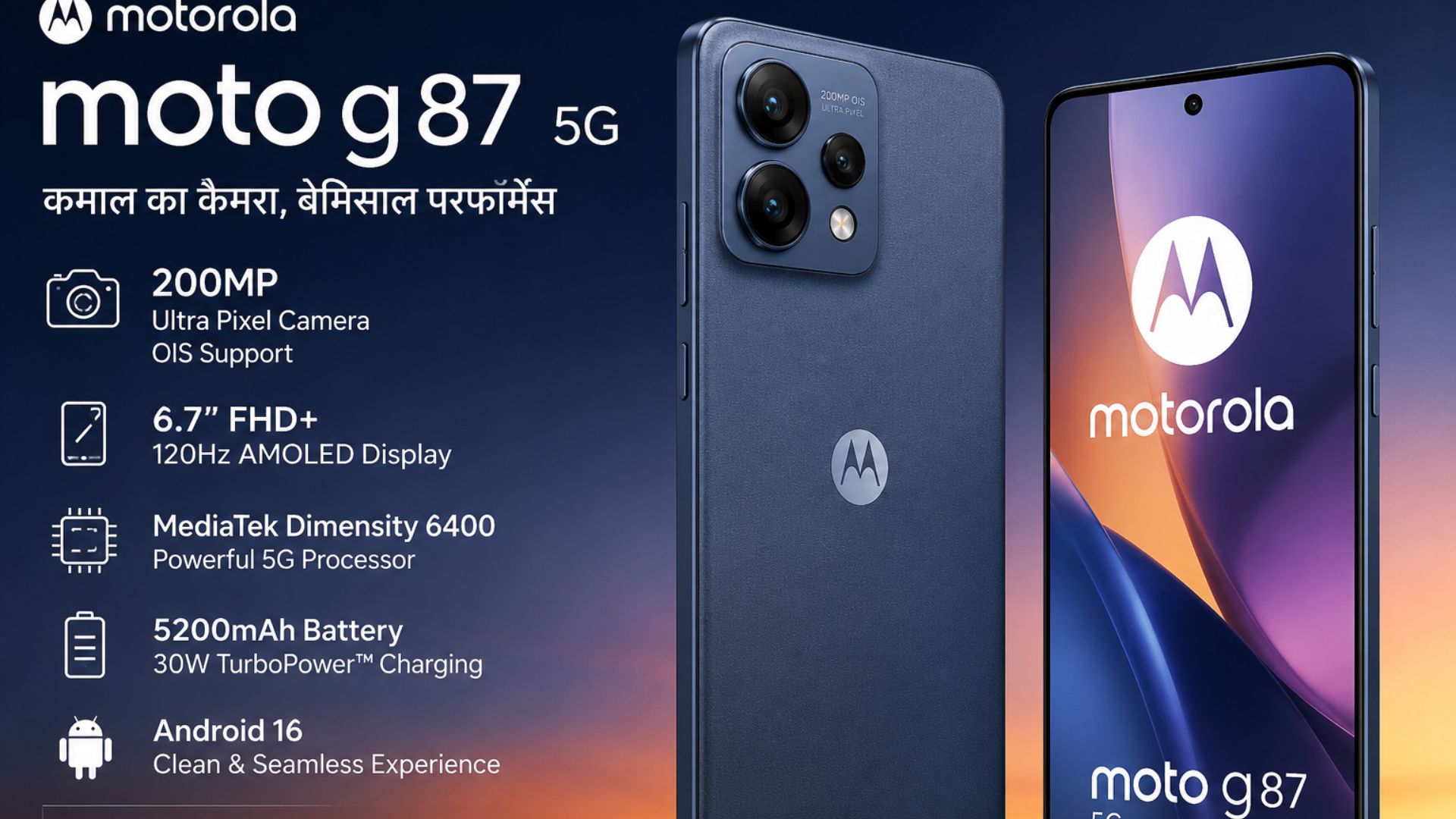 Motorola Moto G87 5G Launch: An impressive mid-range phone with a 200MP camera; full details on price and features.