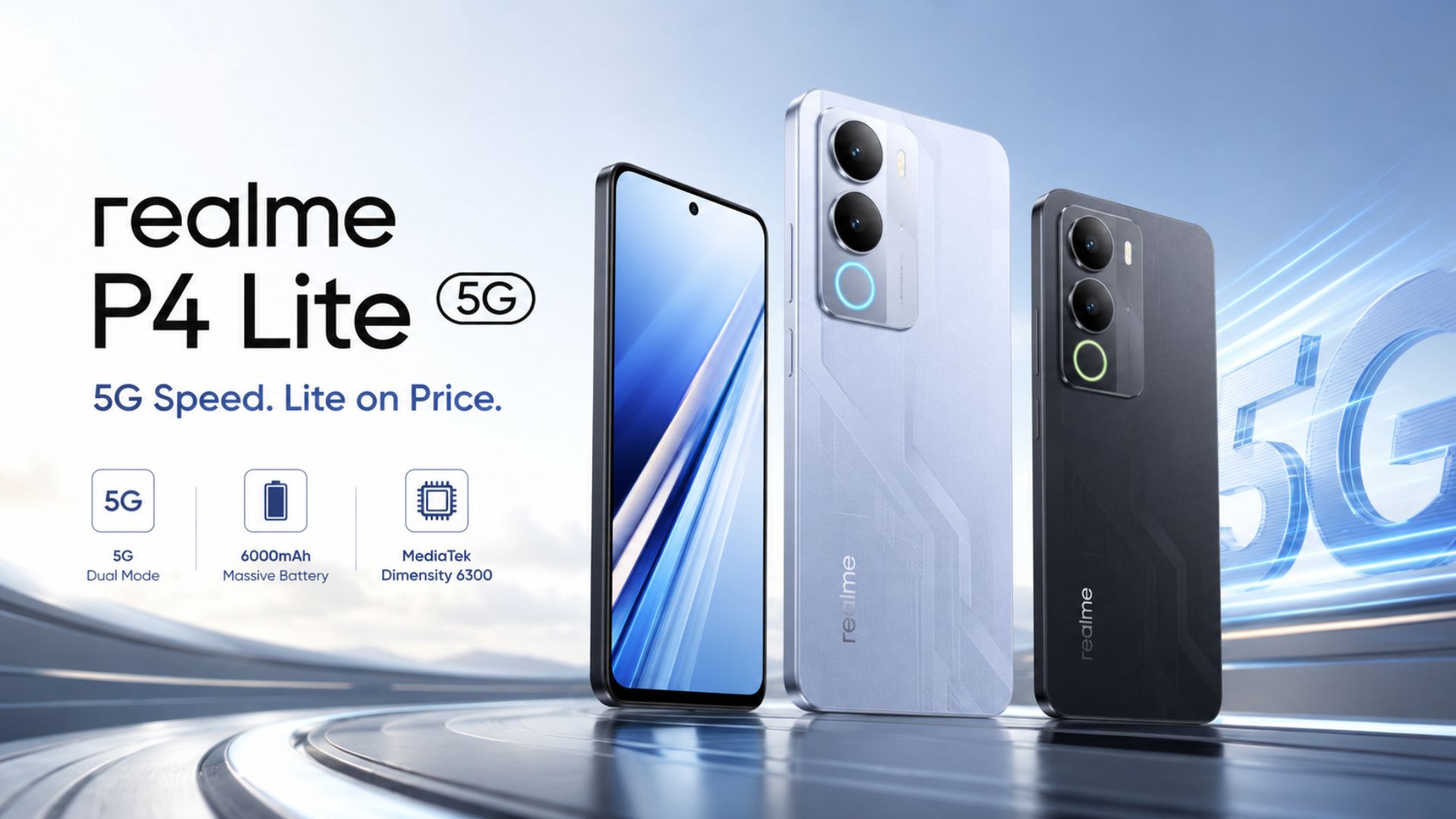 Realme P4 Lite 5G: Affordable 5G phone with a 7000mAh battery