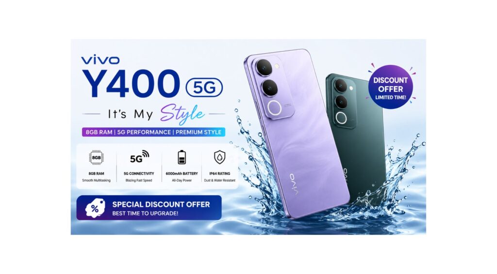 Huge discount available on the Vivo Y400 5G with 8GB RAM.