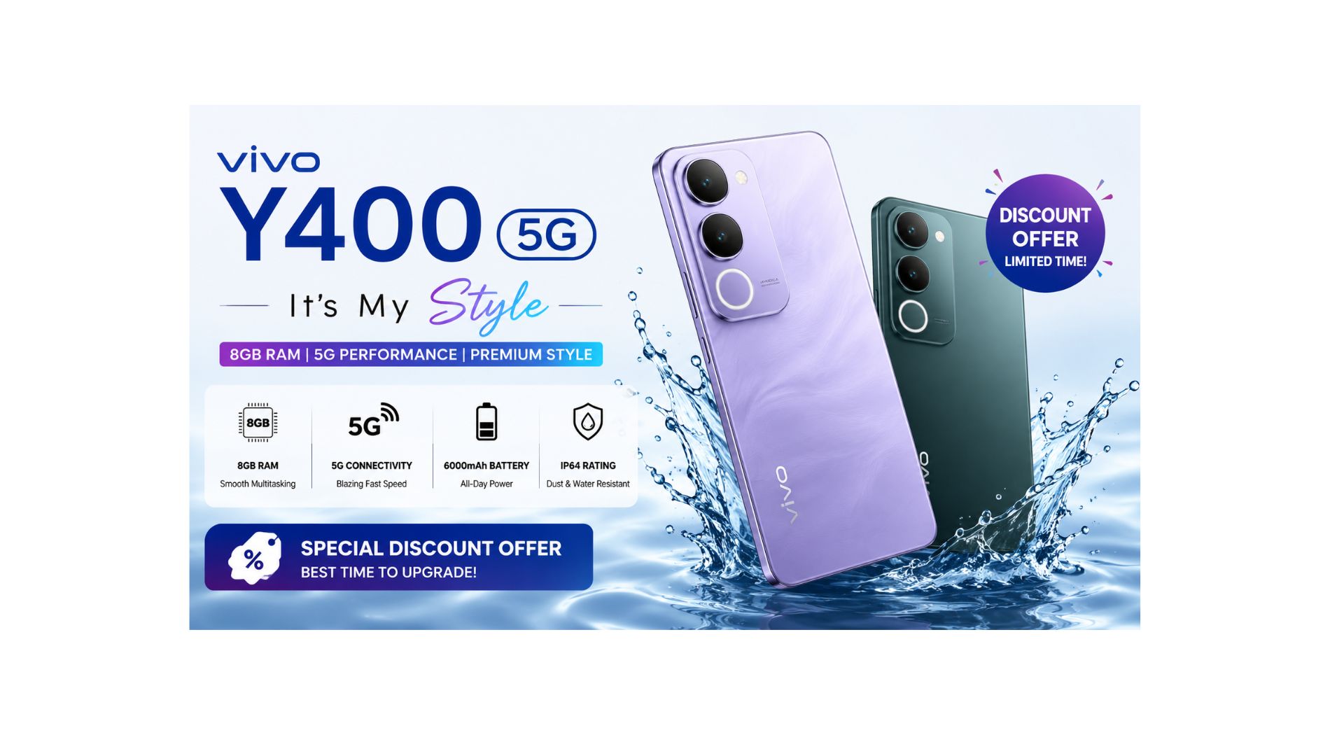 Huge discount available on the Vivo Y400 5G with 8GB RAM.